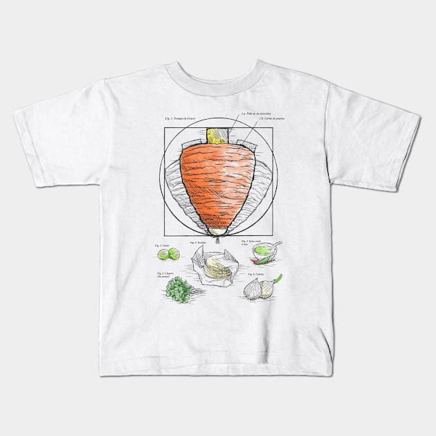 Vitruvian Taco Kids T-Shirt by Diegobadumx